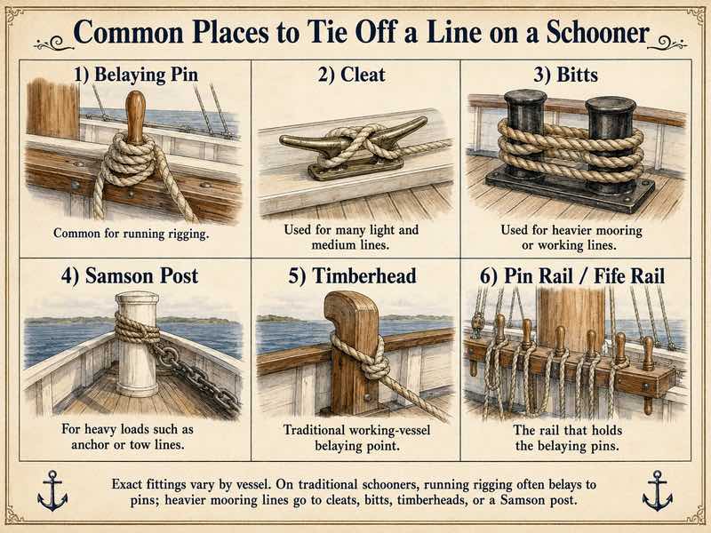 how a line might tie off